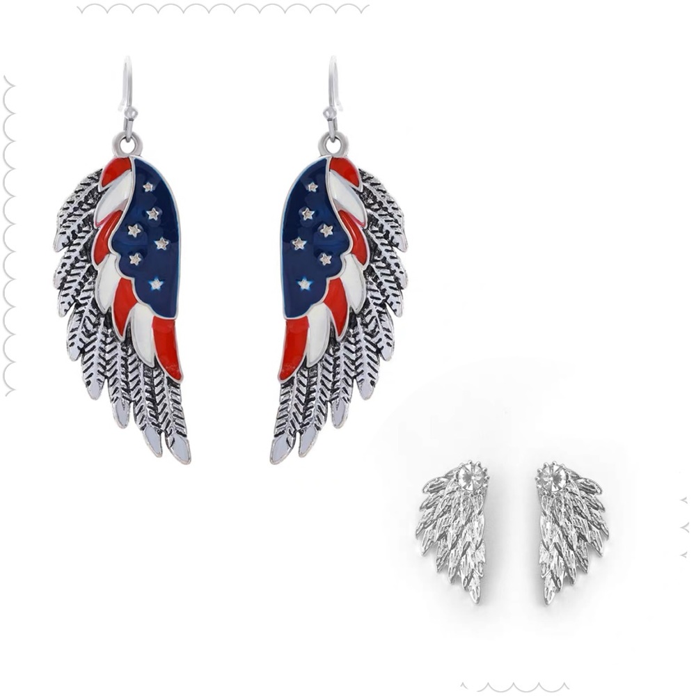 Dangle Earrings: July 4  Wings (4pcs)